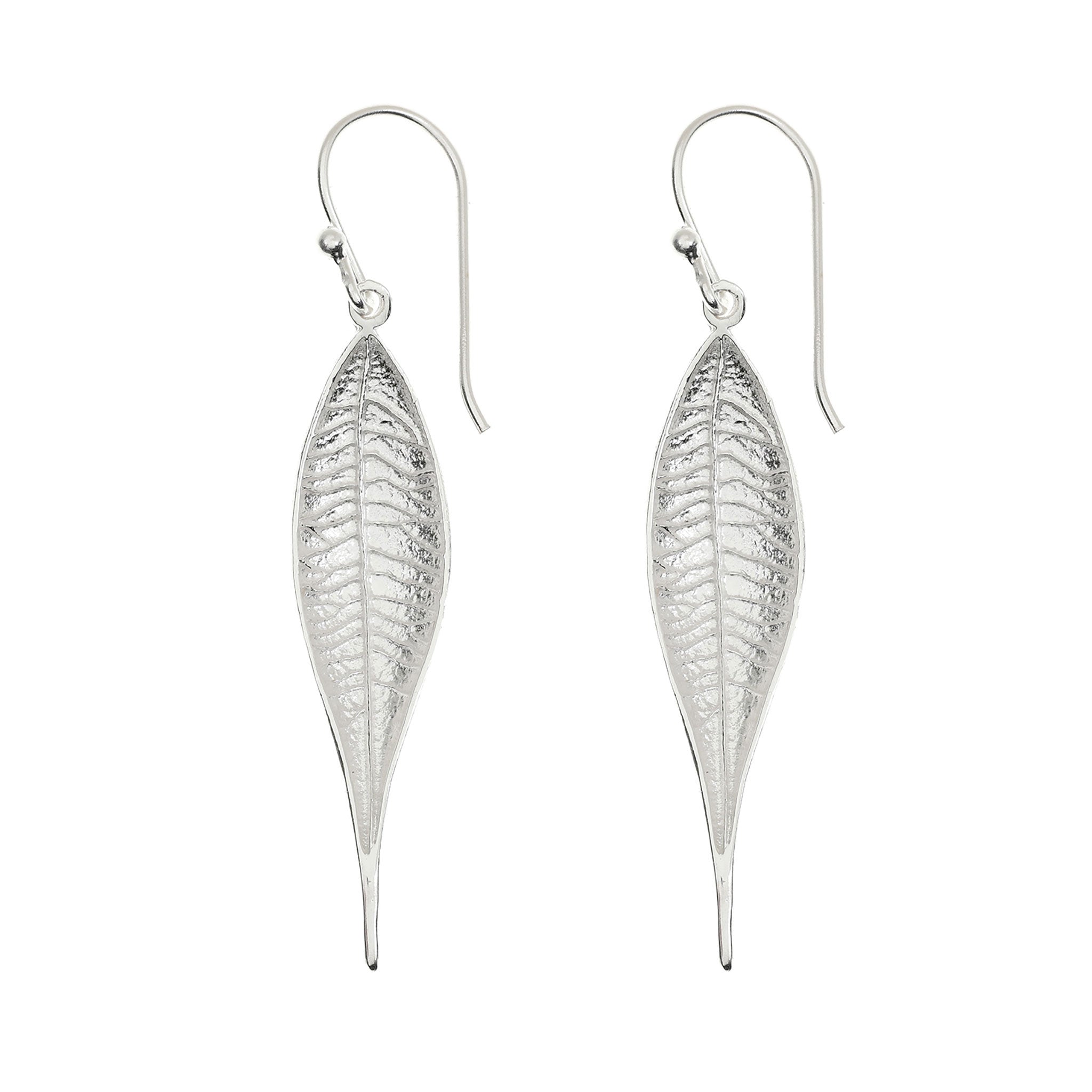Silver Eucalyptus Leaf Earrings