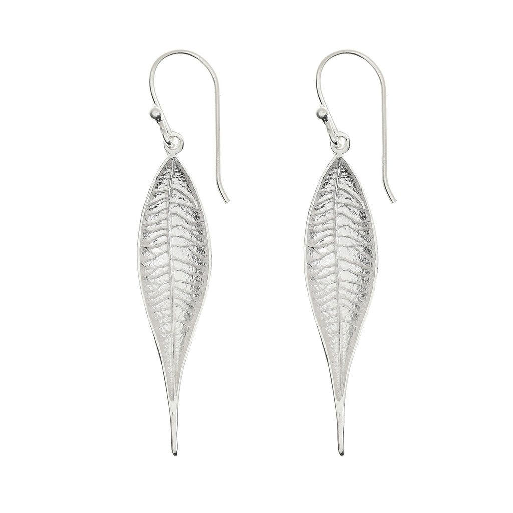 Silver Eucalyptus Leaf Earrings