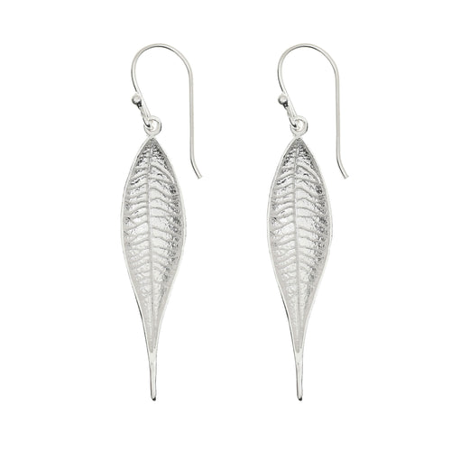 Silver Eucalyptus Leaf Earrings