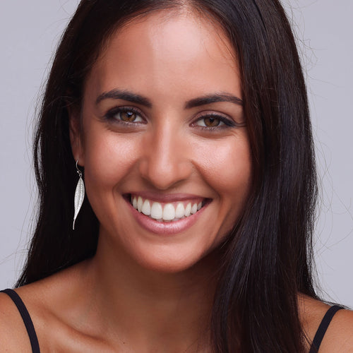 Silver Eucalyptus Leaf Earrings