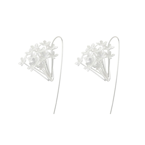Silver Flower Bouquet Earrings