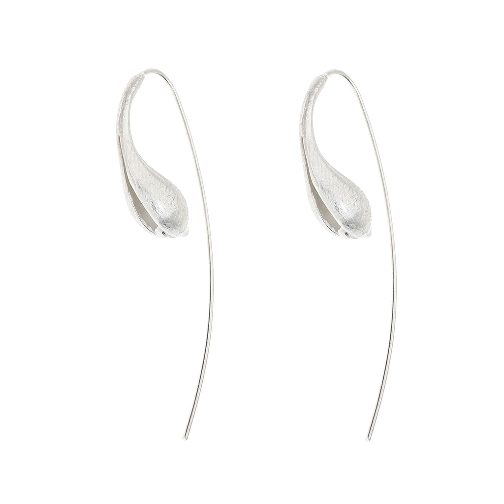 Silver Flower Bud Earrings