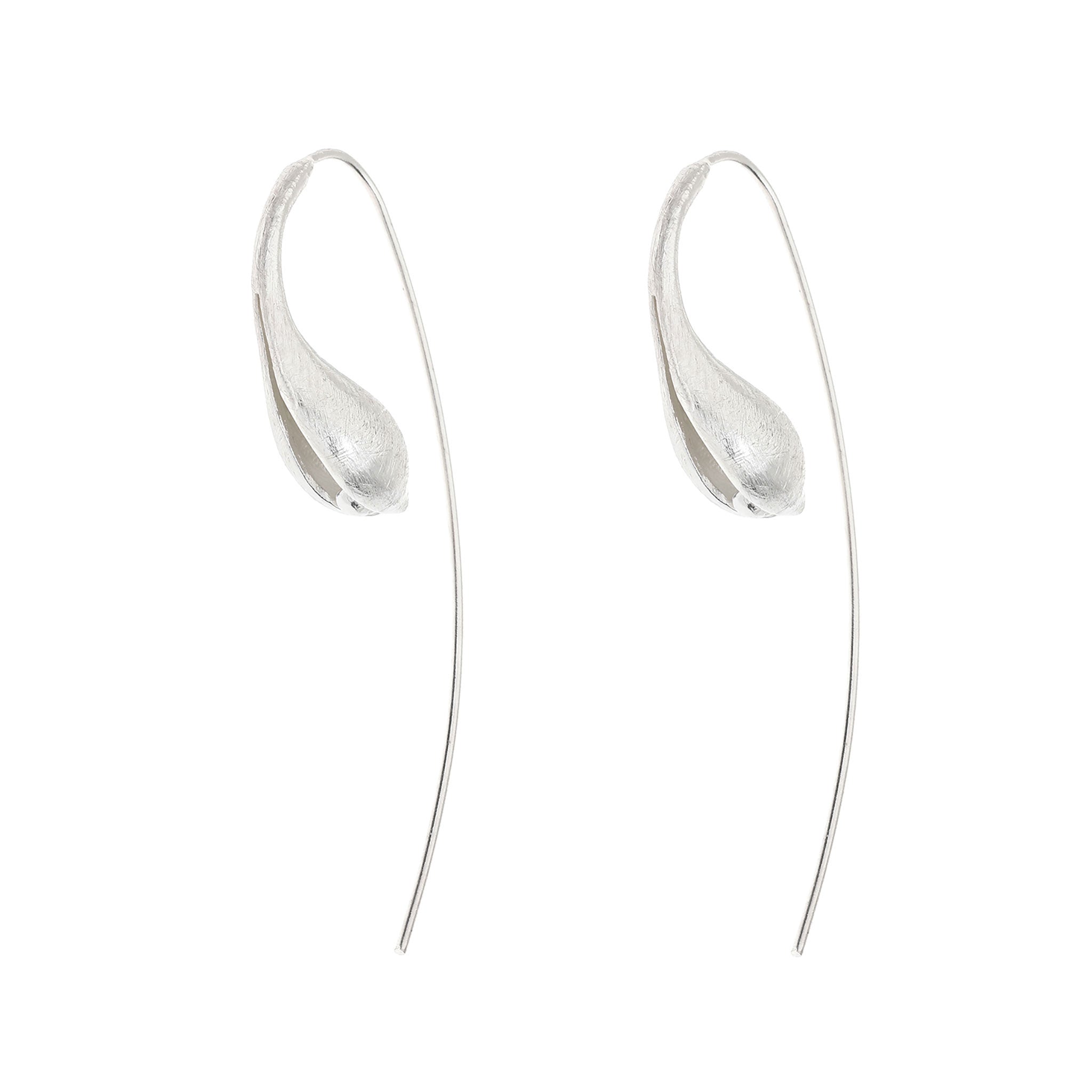 Silver Flower Bud Earrings
