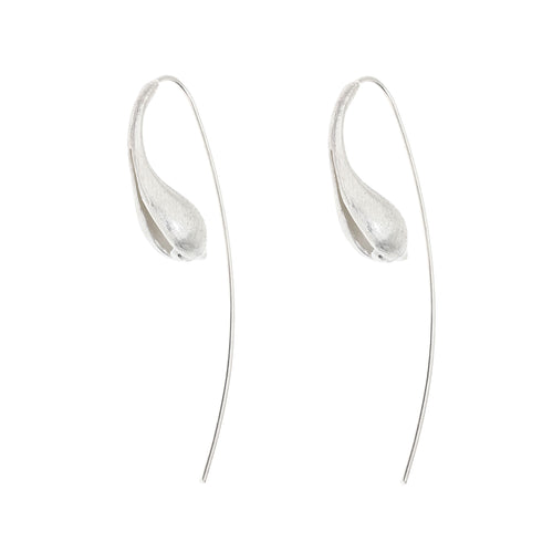 Silver Flower Bud Earrings