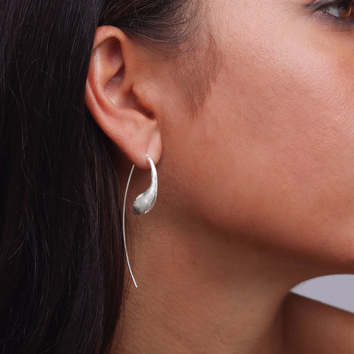 Silver Flower Bud Earrings