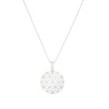 Silver Flower Design Embellished Domed Pendant