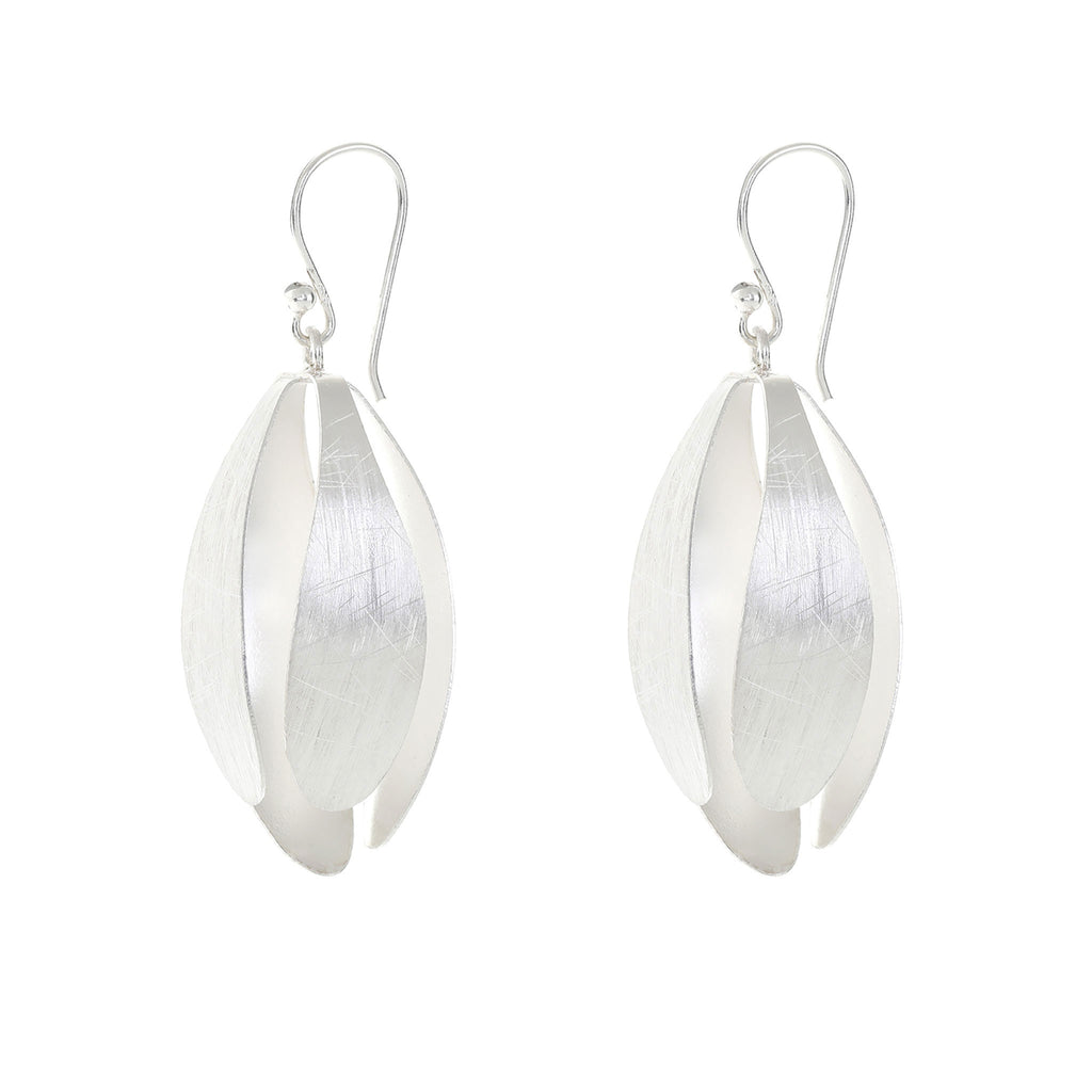 Silver Four Leaves Balloon Earrings