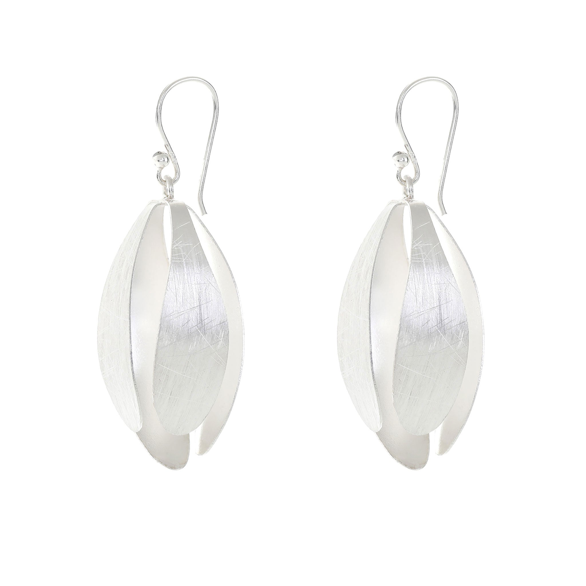 Silver Four Leaves Balloon Earrings