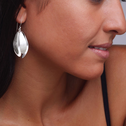 Silver Four Leaves Balloon Earrings