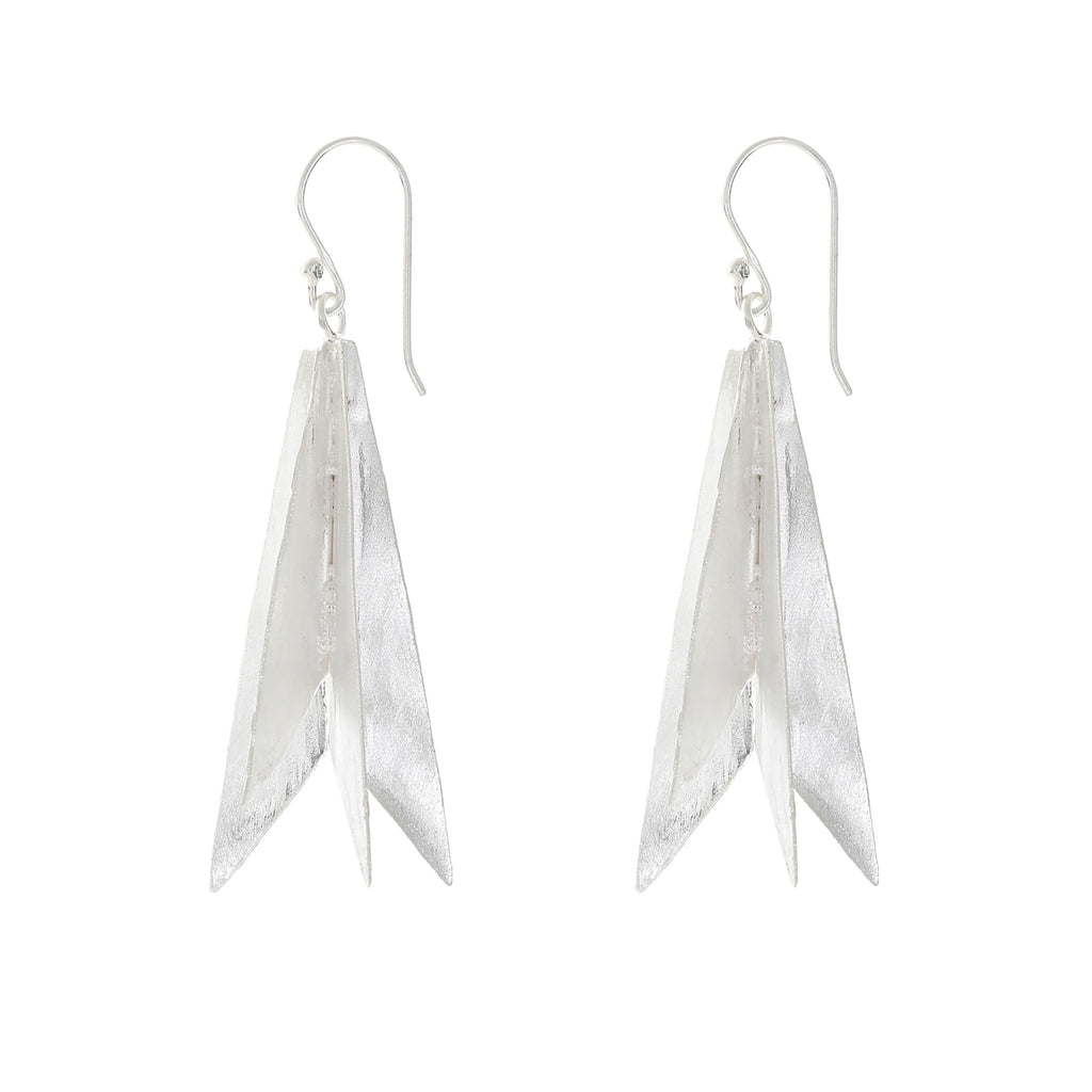 Silver Geometric Dangling Earrings