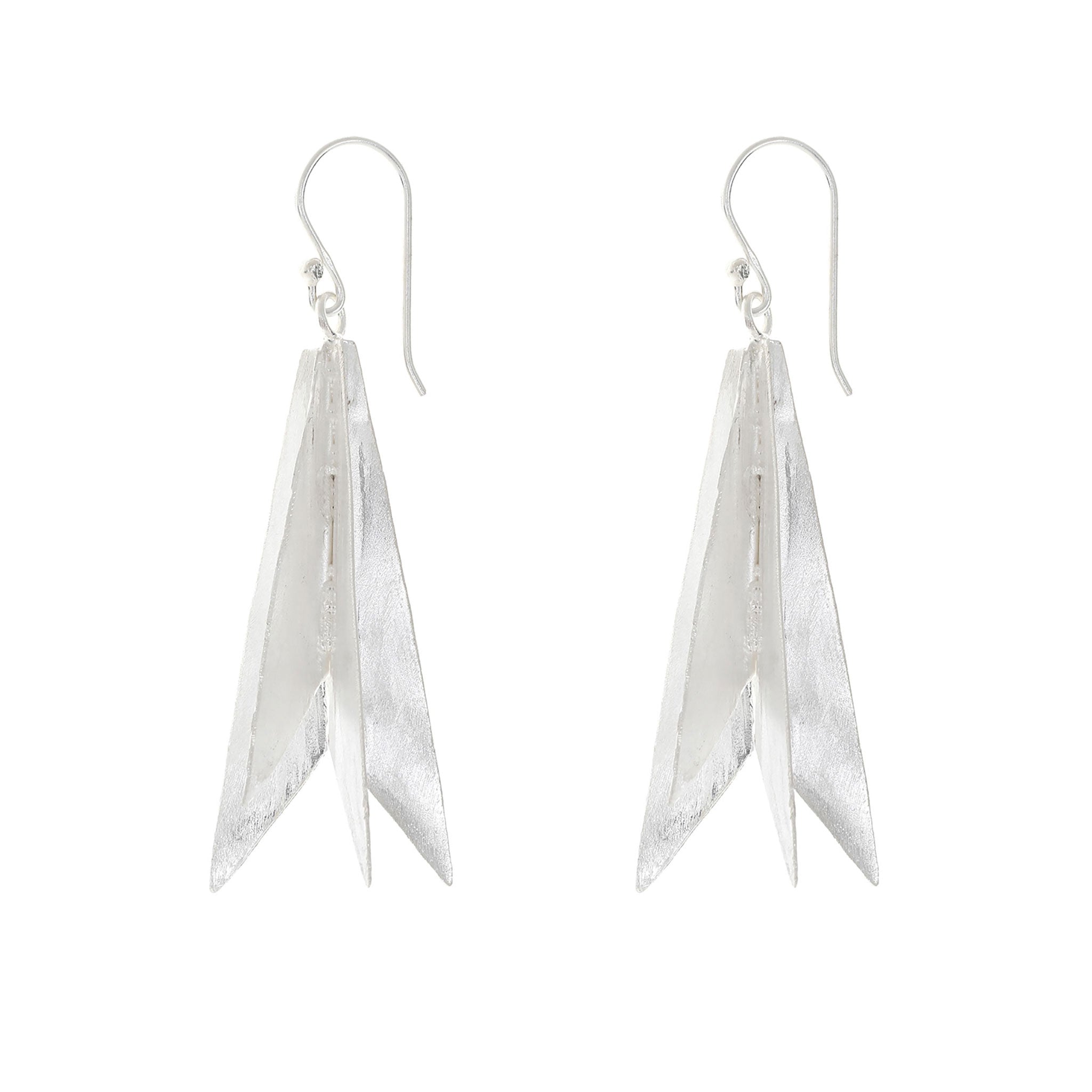 Silver Geometric Dangling Earrings