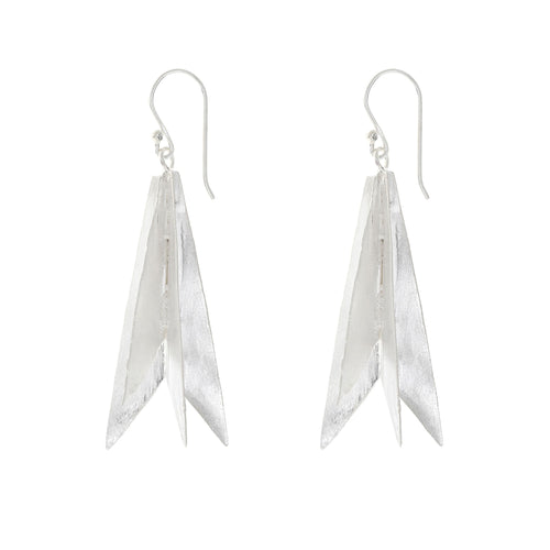 Silver Geometric Dangling Earrings