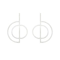 Silver Geometric Shaped Stud Earrings