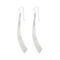 Silver Grass Blade Long Earrings