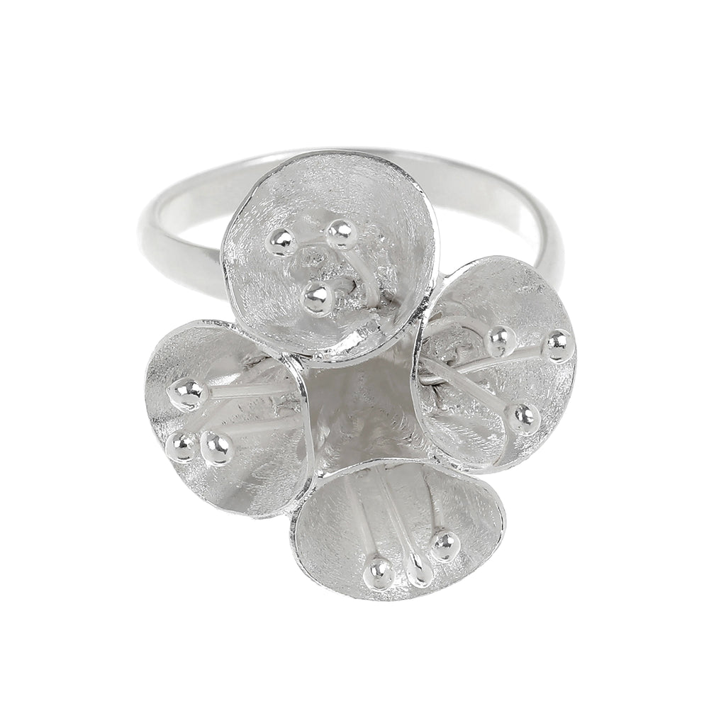 Silver Gumnut Flower Adjustable Ring