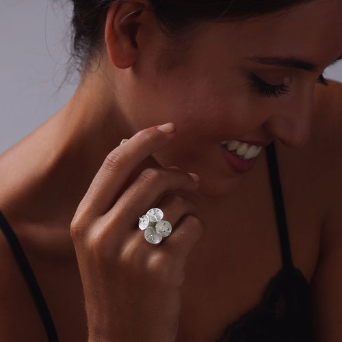 Silver Gumnut Flower Adjustable Ring