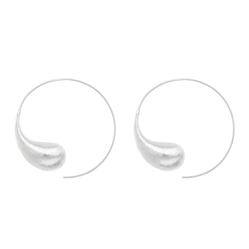 Silver Hoop with a Drop Earrings