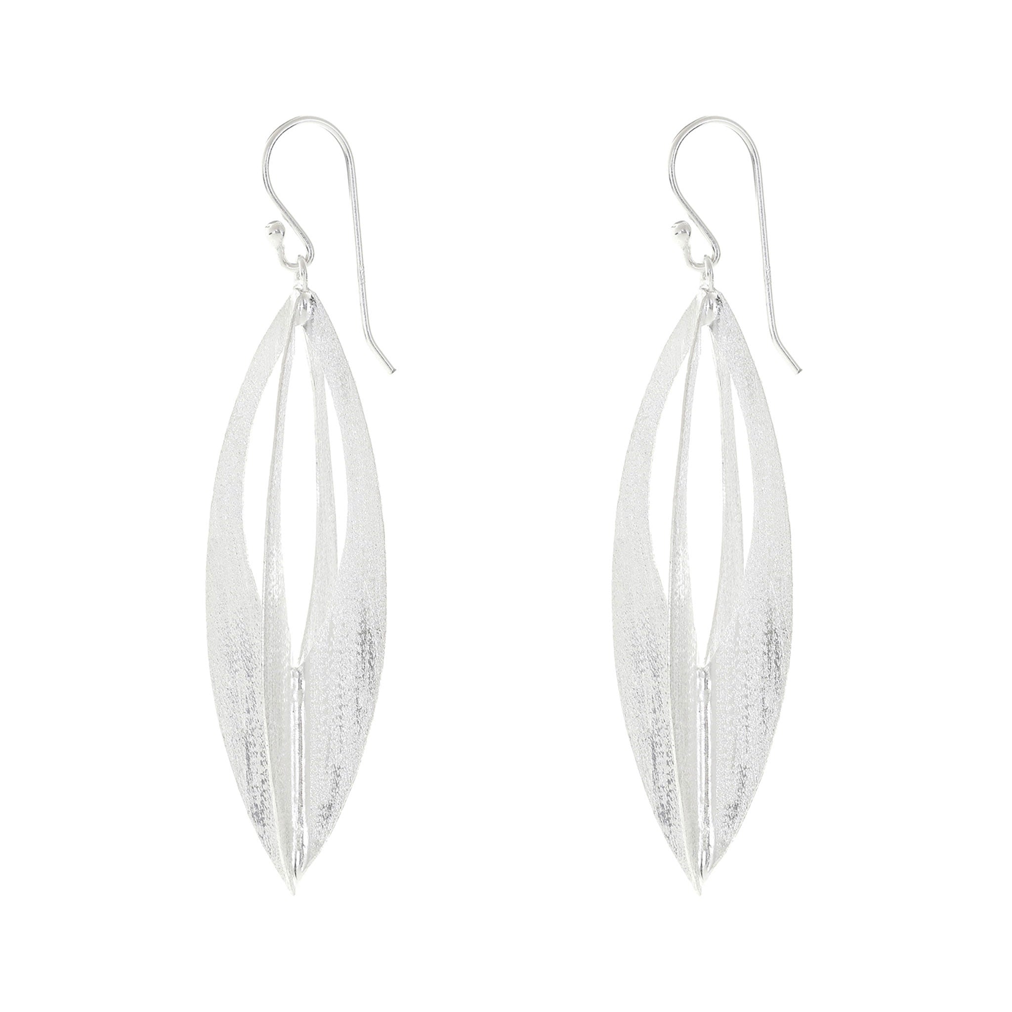 Silver Lantern Flower Earrings