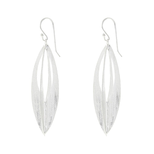 Silver Lantern Flower Earrings