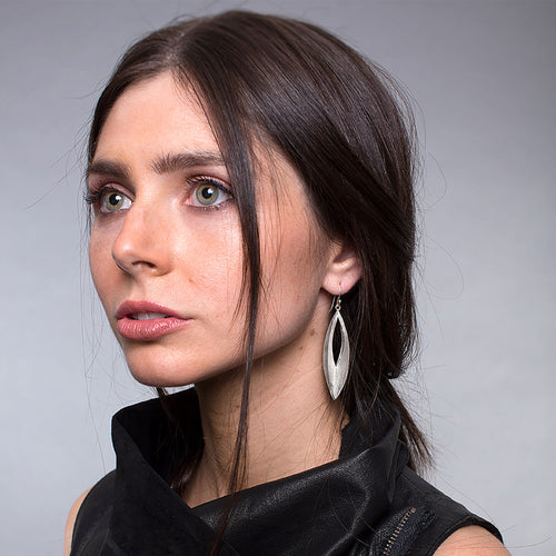 Silver Lantern Flower Earrings