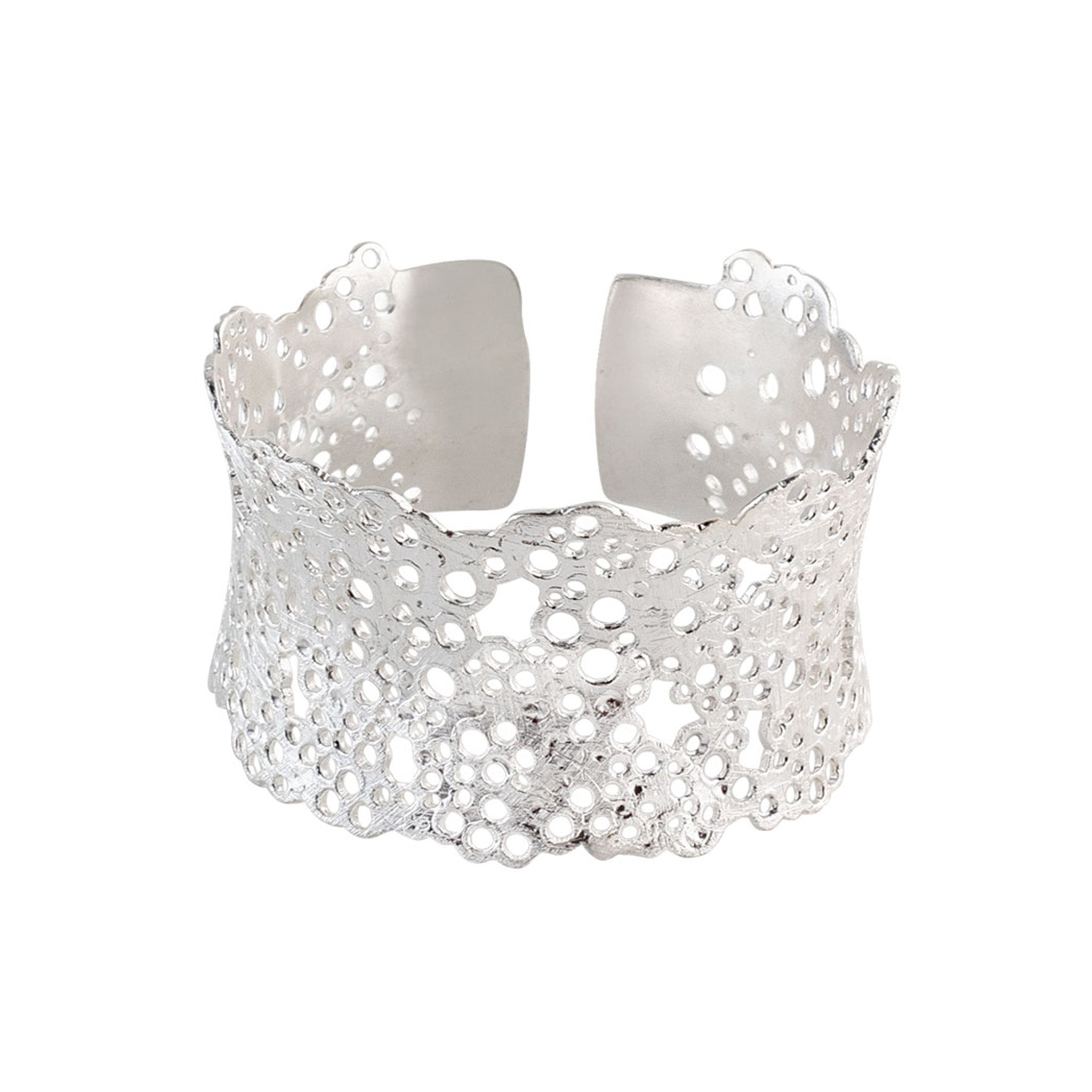 Silver Large Coral Bangle