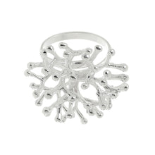 Load image into Gallery viewer, Silver Large Coral Branch Adjustable Ring