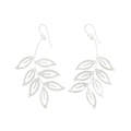 Silver Large Detailed Leaves Earrings