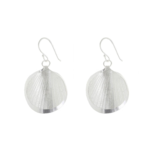 Silver Large Double Shell Earrings