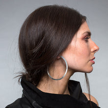 Load image into Gallery viewer, Silver Large Hoop Earrings