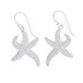 Silver Large Textured Starfish Earrings
