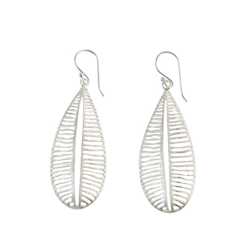 Silver Leaf Skeleton Earrings