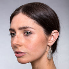 Load image into Gallery viewer, Silver Leaf Skeleton Earrings