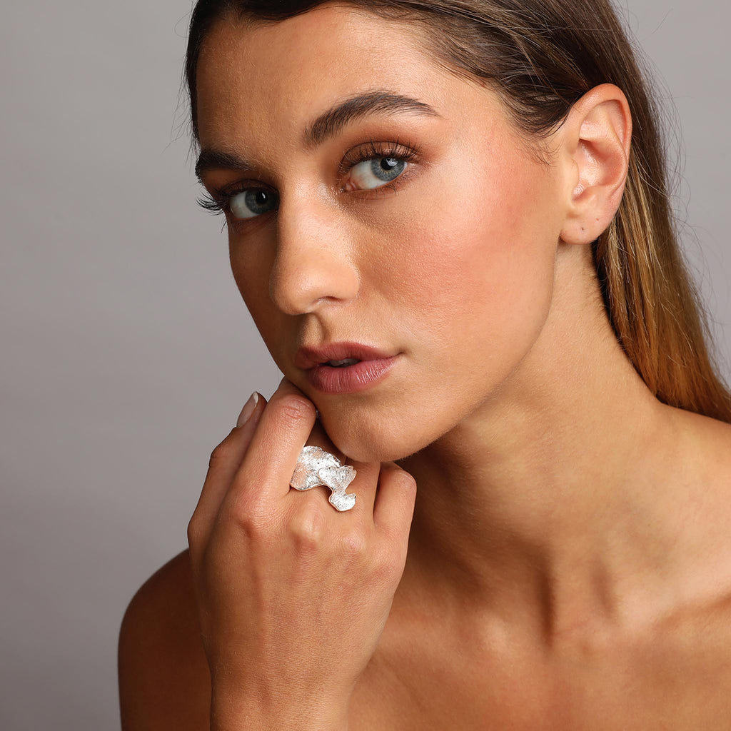 Silver Leaves Ring
