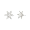 Silver Lily Flower Stud Earrings