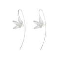 Silver Lily Flower with a Long Back Earrings