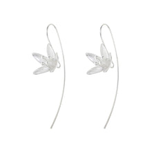 Load image into Gallery viewer, Silver Lily Flower with a Long Back Earrings