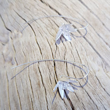 Load image into Gallery viewer, Silver Lily Flower with a Long Back Earrings