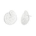 Silver Lily Pad Stud Earrings