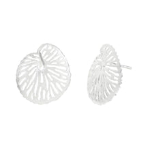 Load image into Gallery viewer, Silver Lily Pad Stud Earrings