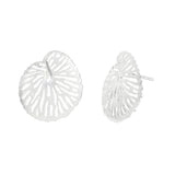 Silver Lily Pad Stud Earrings