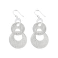 Silver Linked Triple Hoop Dangle Earrings