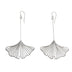 Silver Long Ginkgo Earrings