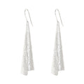 Silver Long Hammered Cone Earrings