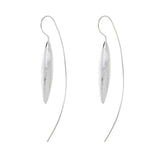 Silver Long Plume Pampas Grass Earrings