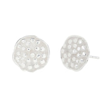 Load image into Gallery viewer, Silver Lotus Seed Pod Stud Earrings