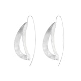 Silver Modern Style Loop with a Long Back Earrings