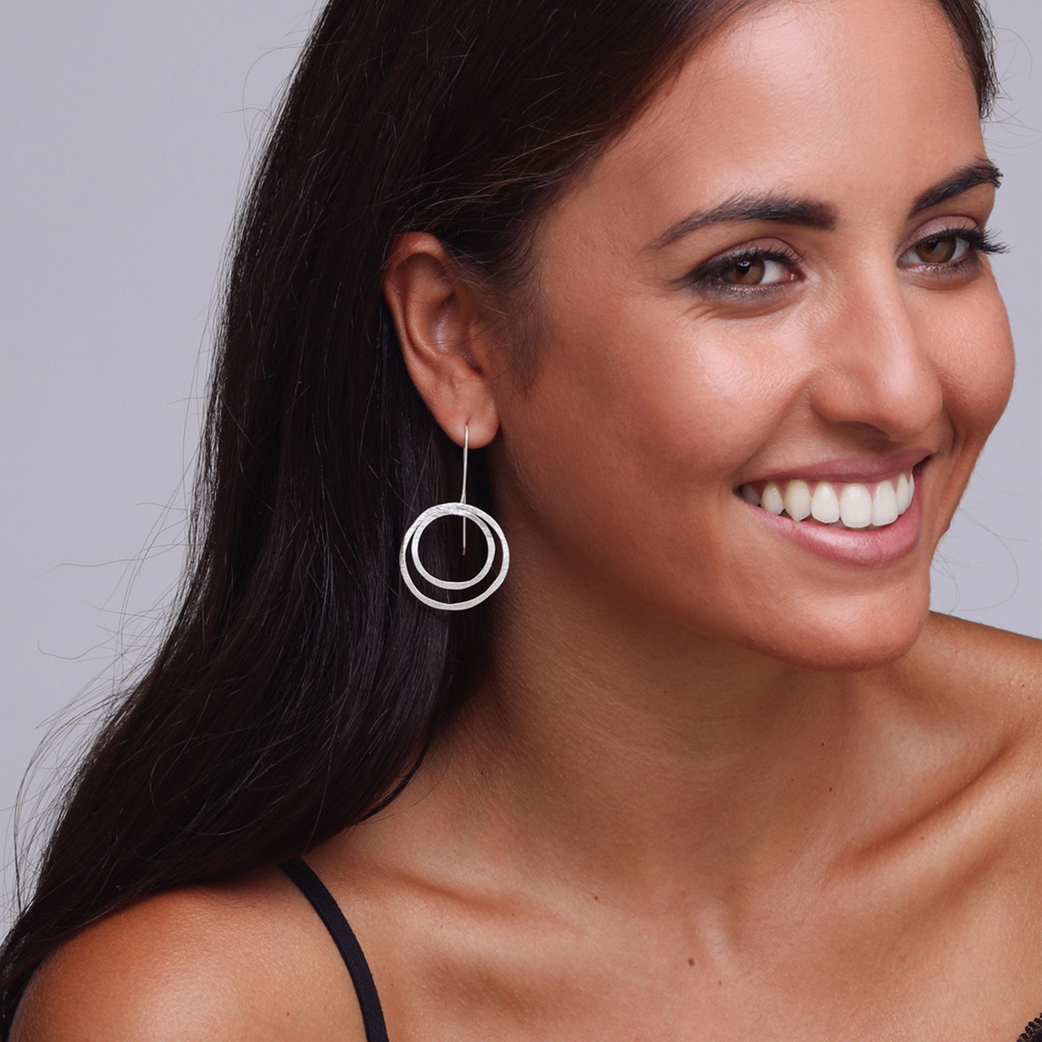 Silver Multi Circles Earrings