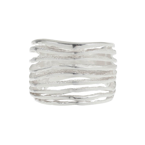 Silver Multi Rows Band Ring