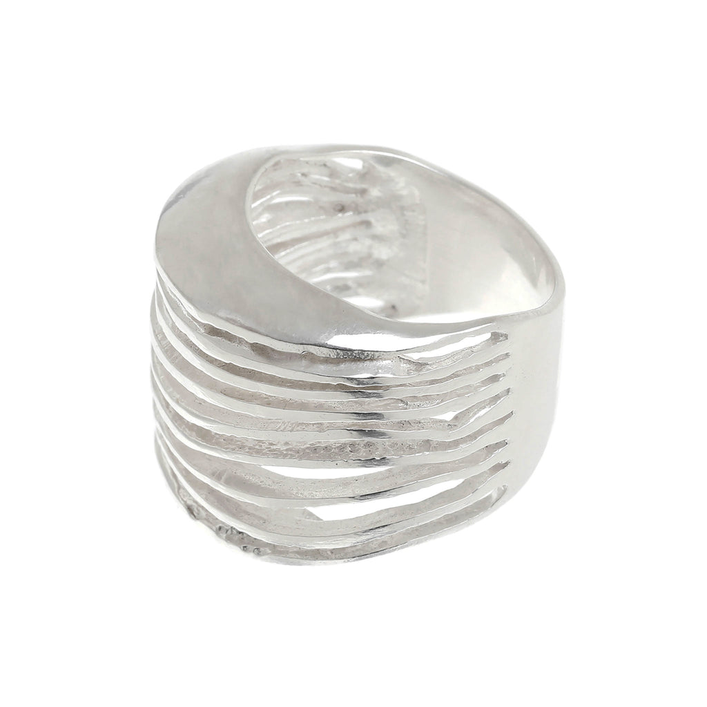 Silver Multi Rows Band Ring