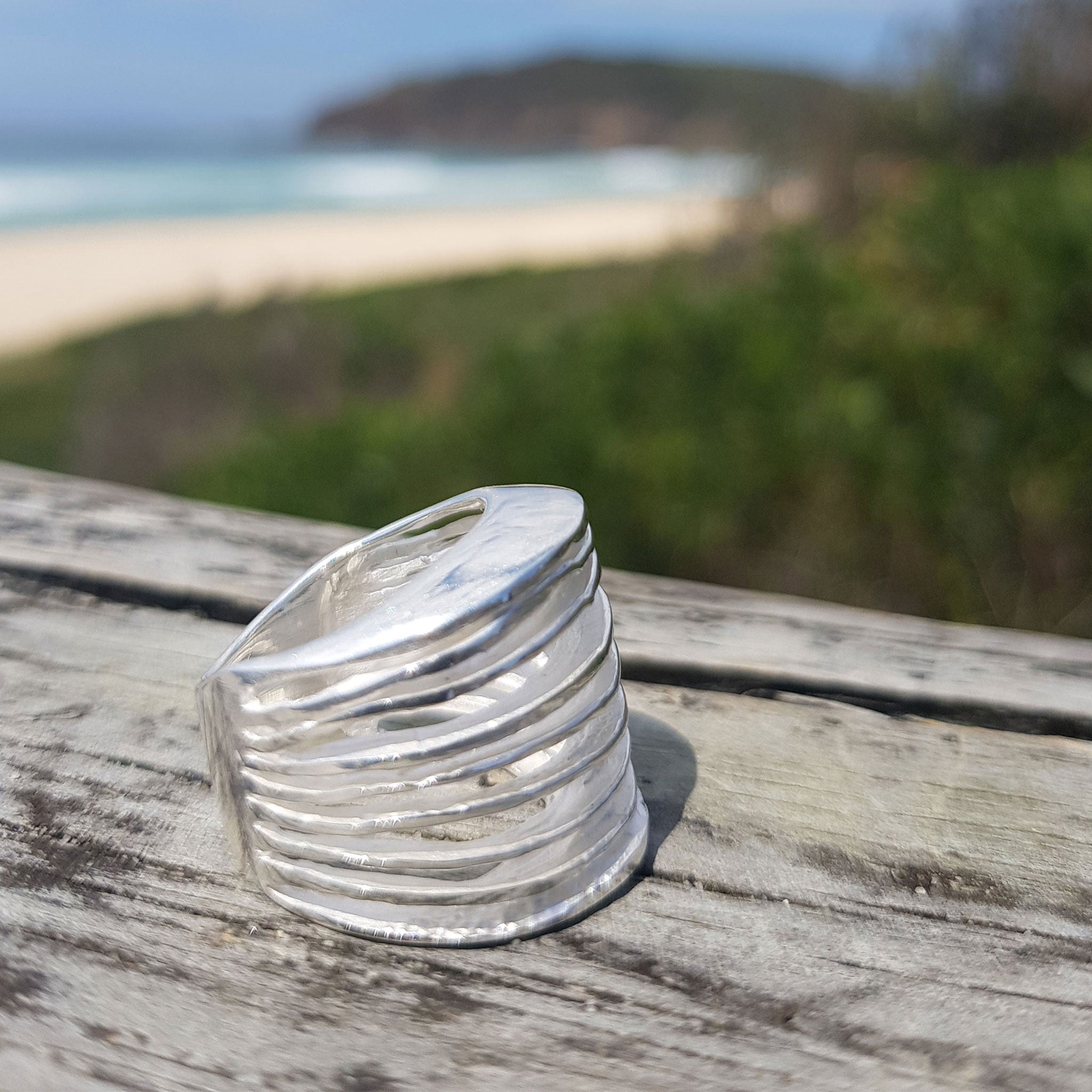 Silver Multi Rows Band Ring